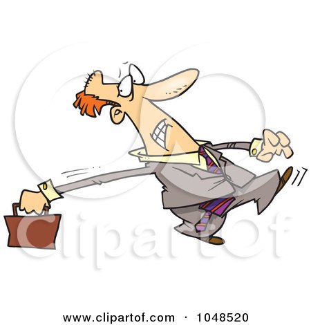 Royalty-Free (RF) Clip Art Illustration of a Cartoon Stretching Businessman by toonaday