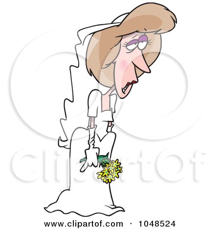 Royalty-Free (RF) Clip Art Illustration of a Cartoon Deserted Bride by toonaday