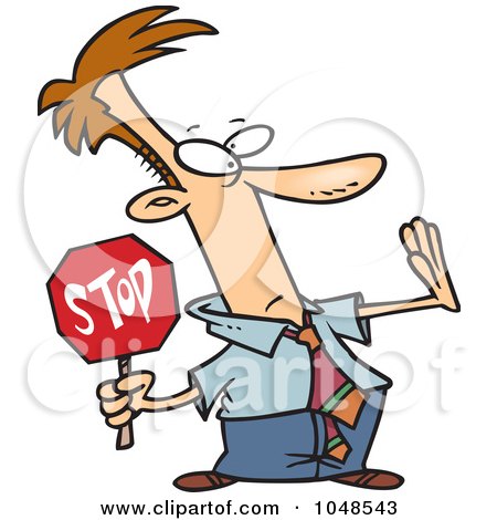 Royalty-Free (RF) Clip Art Illustration of a Cartoon Stopping Businessman by toonaday