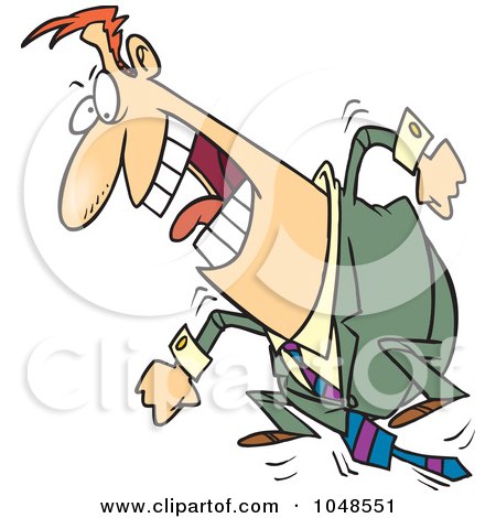 Royalty-Free (RF) Clip Art Illustration of a Cartoon Stomping Businessman by toonaday