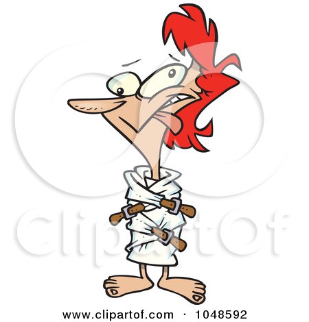 Royalty-Free (RF) Clip Art Illustration of a Cartoon Crazy Woman In A  Straight Jacket by toonaday #1048592