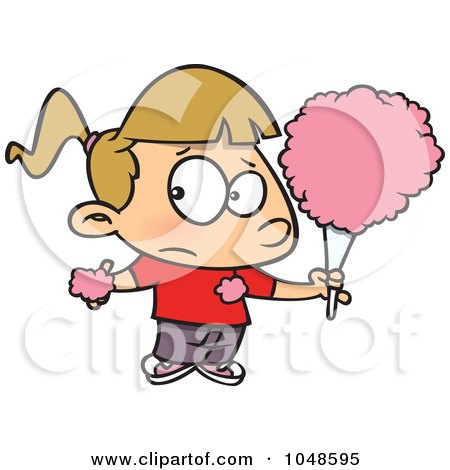 Royalty-Free (RF) Clip Art Illustration of a Cartoon Girl Walking And Eating  A Candy Bar by toonaday #1046298