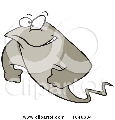 Royalty-Free (RF) Clip Art Illustration of a Cartoon Strong Stingray by toonaday