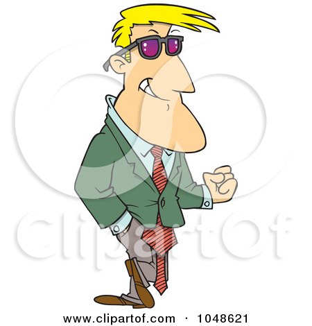 Royalty-Free (RF) Clip Art Illustration of a Cartoon Hunky Businessman by toonaday