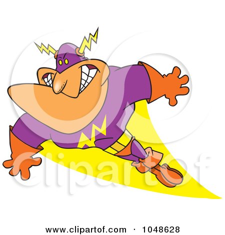 Royalty-Free (RF) Clip Art Illustration of a Cartoon Super Guy by toonaday
