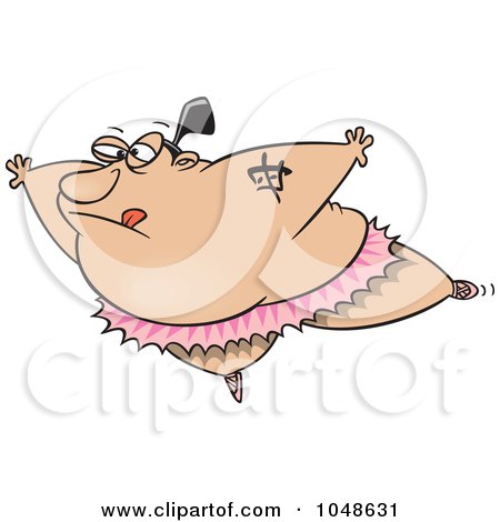 Royalty-Free (RF) Clip Art Illustration of a Cartoon Sumo Ballerina by toonaday