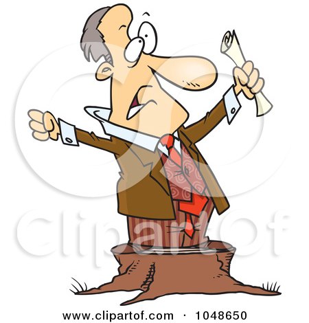 Royalty-Free (RF) Clip Art Illustration of a Cartoon Stumping Businessman by toonaday