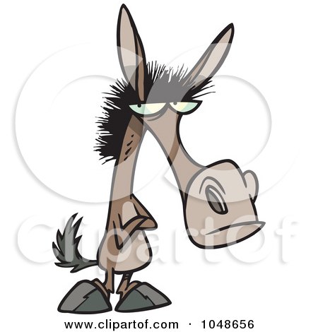 Royalty-Free (RF) Clip Art Illustration of a Cartoon Stubborn Mule by toonaday