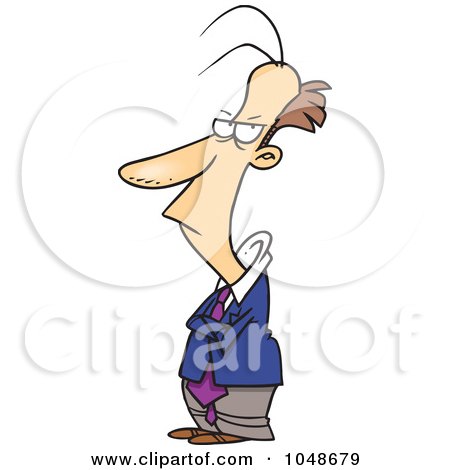 Royalty-Free (RF) Clip Art Illustration of a Cartoon Sulking Businessman by toonaday