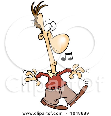 Royalty-Free (RF) Clip Art Illustration of a Cartoon Whistling Guy Strolling by toonaday