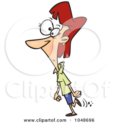 Royalty-Free (RF) Clip Art Illustration of a Cartoon Woman Strolling by toonaday