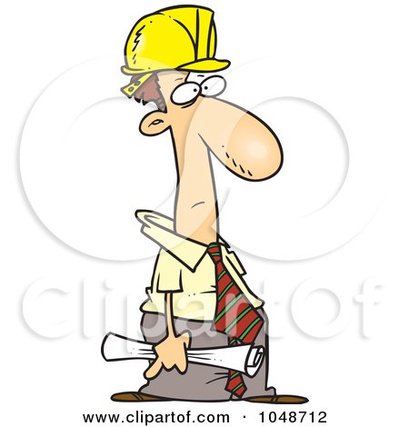 Royalty-Free (RF) Clip Art Illustration of a Cartoon Grouchy Engineer by toonaday