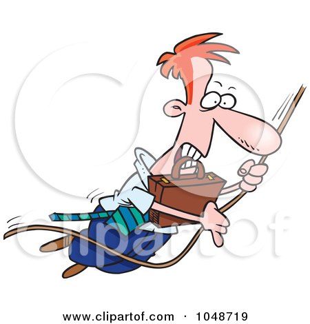 Royalty-Free (RF) Clip Art Illustration of a Cartoon Swinging Businessman by toonaday