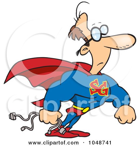 Royalty-Free (RF) Clip Art Illustration of a Cartoon Super Geek by toonaday