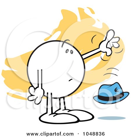 Royalty-Free (RF) Clip Art Illustration of a Moodie Character Dropping A Hat by Johnny Sajem