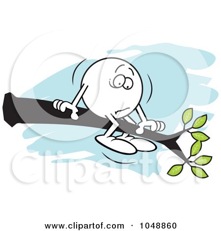 Royalty-Free (RF) Clip Art Illustration of a Moodie Character Out On A Limb by Johnny Sajem