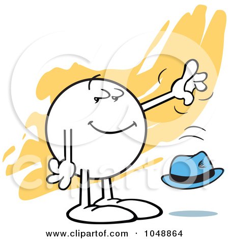 Royalty-Free (RF) Clip Art Illustration of a Moodie Character Casually Dropping A Hat by Johnny Sajem