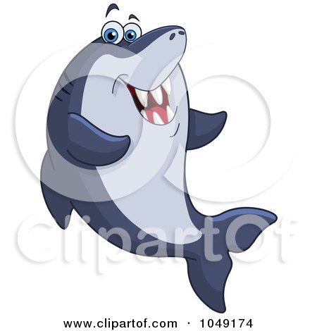 Royalty-Free (RF) Clip Art Illustration of a Happy Chubby Shark by yayayoyo