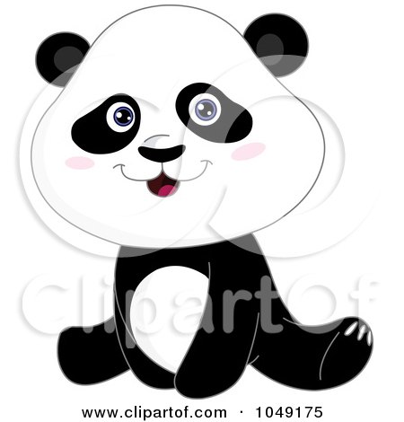 Royalty-Free (RF) Clip Art Illustration of a Sitting Panda by yayayoyo