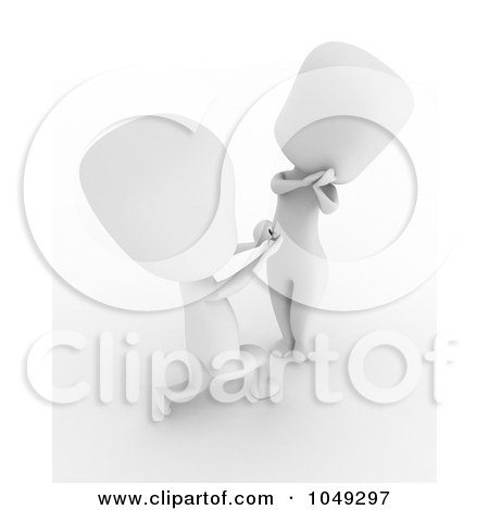Royalty-Free (RF) Clip Art Illustration of a 3d Ivory White Man Proposing by BNP Design Studio