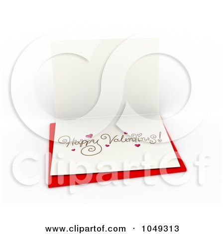 Royalty-Free (RF) Clip Art Illustration of a 3d Happy Valentines Card On A Red Envelope by BNP Design Studio