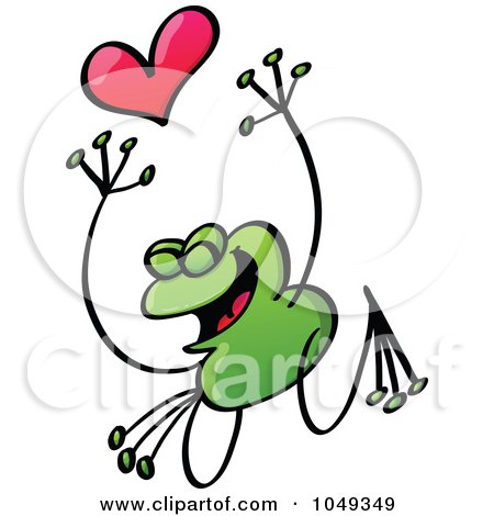 Royalty-Free (RF) Clip Art Illustration of a Valentine Frog In Love - 9 by Zooco
