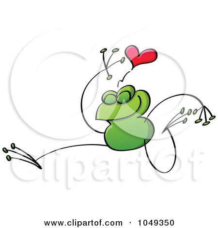 Royalty-Free (RF) Clip Art Illustration of a Valentine Frog In Love - 1 by Zooco