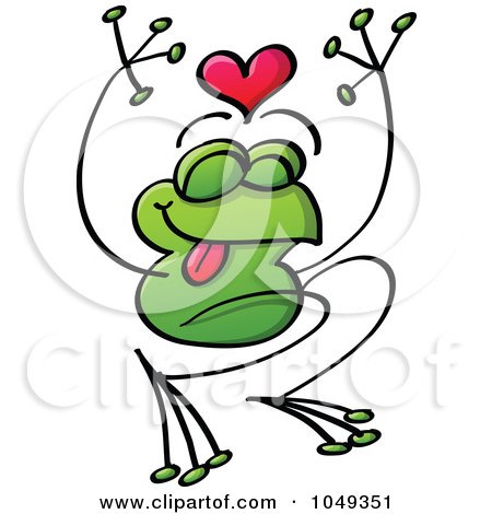 Royalty-Free (RF) Clip Art Illustration of a Valentine Frog In Love - 2 by Zooco