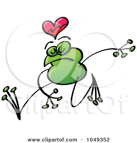 Royalty-Free (RF) Clip Art Illustration of a Valentine Frog In Love - 10 by Zooco