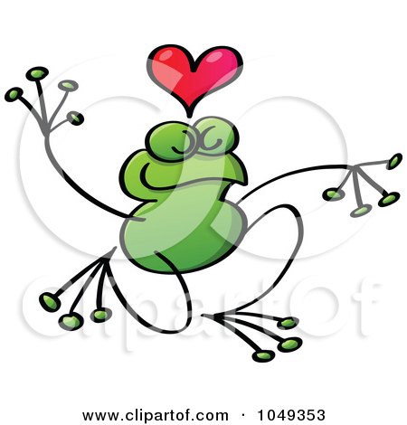 Royalty-Free (RF) Clip Art Illustration of a Valentine Frog In Love - 3 by Zooco