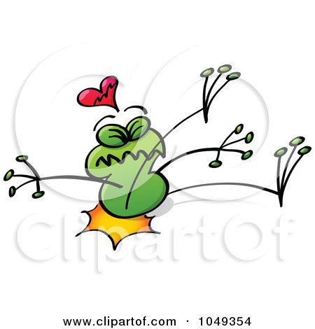 Royalty-Free (RF) Clip Art Illustration of a Valentine Frog In Love - 8 by Zooco
