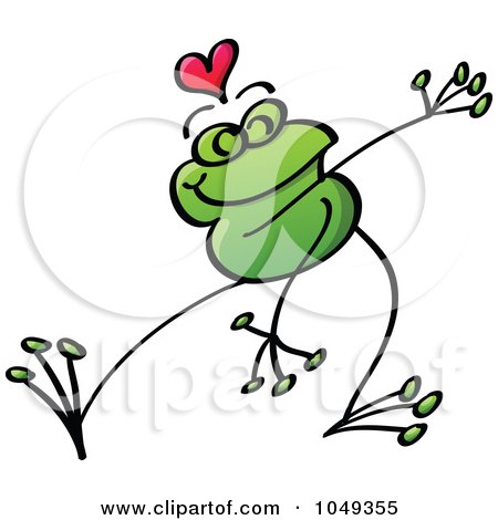 Royalty-Free (RF) Clip Art Illustration of a Valentine Frog In Love - 7 by Zooco