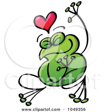 Royalty-Free (RF) Clip Art Illustration of a Valentine Frog In Love - 5 by Zooco
