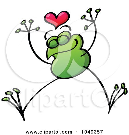 Royalty-Free (RF) Clip Art Illustration of a Valentine Frog In Love - 6 by Zooco