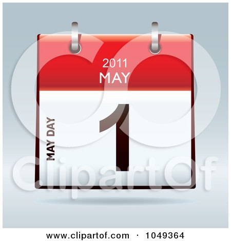 Royalty-Free (RF) Clip Art Illustration of a 3d May Day May 1 Flip Desk Calendar by michaeltravers