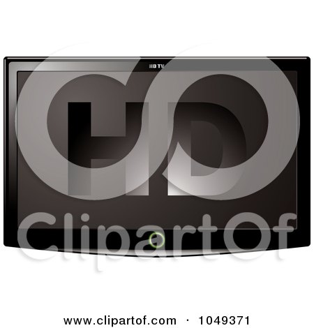 Royalty-Free (RF) Clip Art Illustration of a 3d HD Television With A Black Frame by michaeltravers