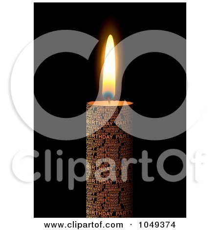 Royalty-Free (RF) Clip Art Illustration of a Burning Candle On Black - 1 by michaeltravers