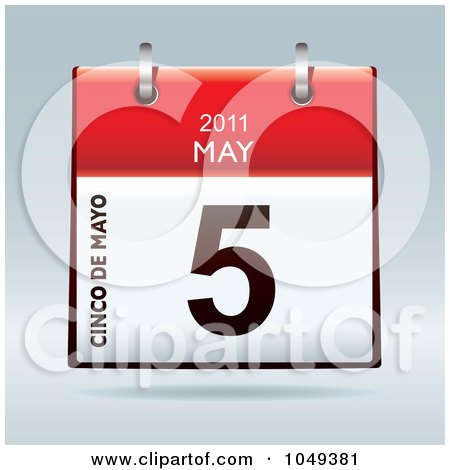 Royalty-Free (RF) Clip Art Illustration of a 3d Cinco De Mayo May 5 Flip Desk Calendar by michaeltravers