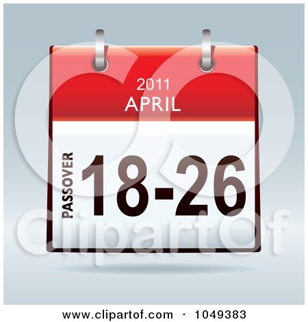 Royalty-Free (RF) Clip Art Illustration of a 3d Passover April 18-26 Flip Desk Calendar by michaeltravers