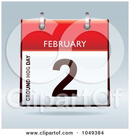 Royalty-Free (RF) Clip Art Illustration of a 3d Groundhog Day February 2 Flip Desk Calendar by michaeltravers