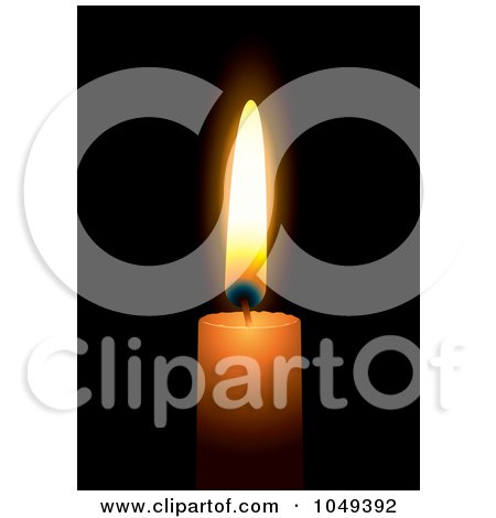 Royalty-Free (RF) Clip Art Illustration of a Burning Candle On Black - 2 by michaeltravers