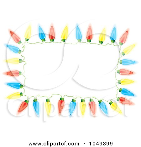 Royalty-Free (RF) Clip Art Illustration of a Frame Of Colorful Christmas Lights by michaeltravers