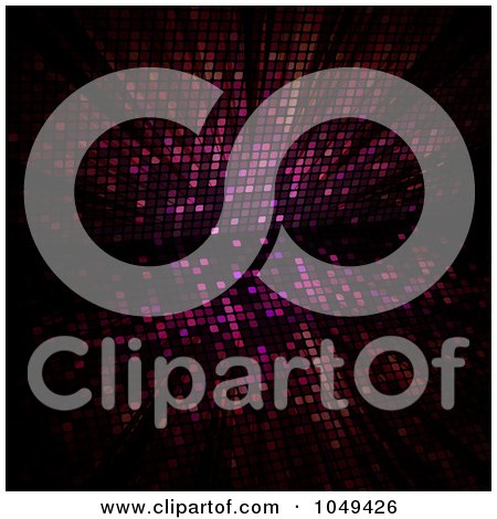 Royalty-Free (RF) Clip Art Illustration of a Purple Mosaic Burst Background by elaineitalia