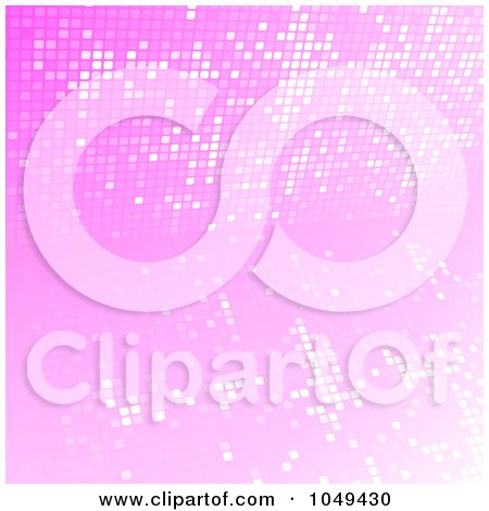 Royalty-Free (RF) Clip Art Illustration of a Glittery Pink Mosaic Background by elaineitalia