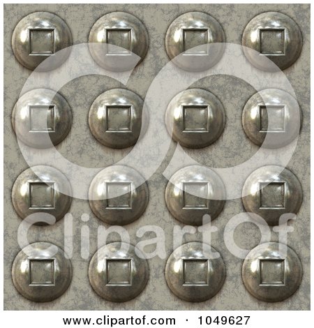 Royalty-Free (RF) Clip Art Illustration of a Seamless 3d Background Of Rivets by Arena Creative