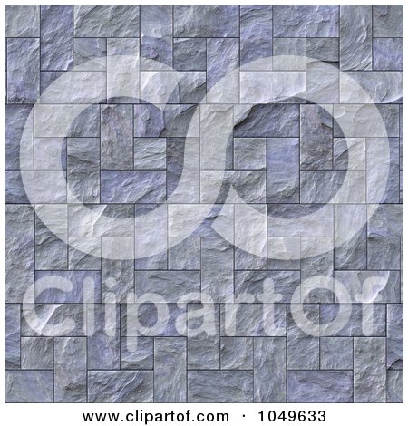 Royalty-Free (RF) Clip Art Illustration of a Seamless Slate Brick Texture Background by Arena Creative