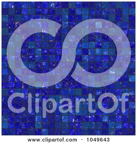 Royalty-Free (RF) Clip Art Illustration of a Seamless Blue Tile Background by Arena Creative