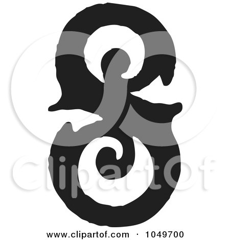 Royalty-Free (RF) Clip Art Illustration of a Black And White Vintage Digit Number 8 by BestVector