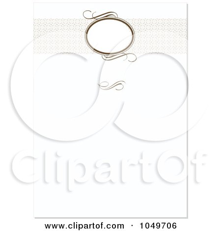 Royalty-Free (RF) Clip Art Illustration of a Brown Swirl Header Above White Invitation Background - 2 by BestVector