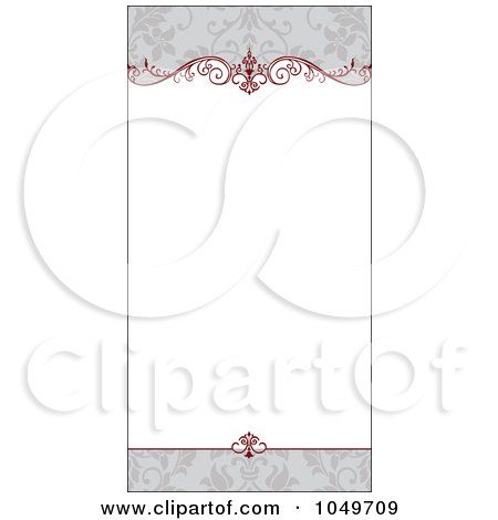 Royalty-Free (RF) Clip Art Illustration of a Red And Gray Floral Invitation Background - 4 by BestVector